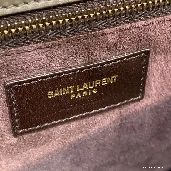 Tony Luxuries CARRE LOULOU SMOOTH YSL IN LEATHER SATCHEL 0503
